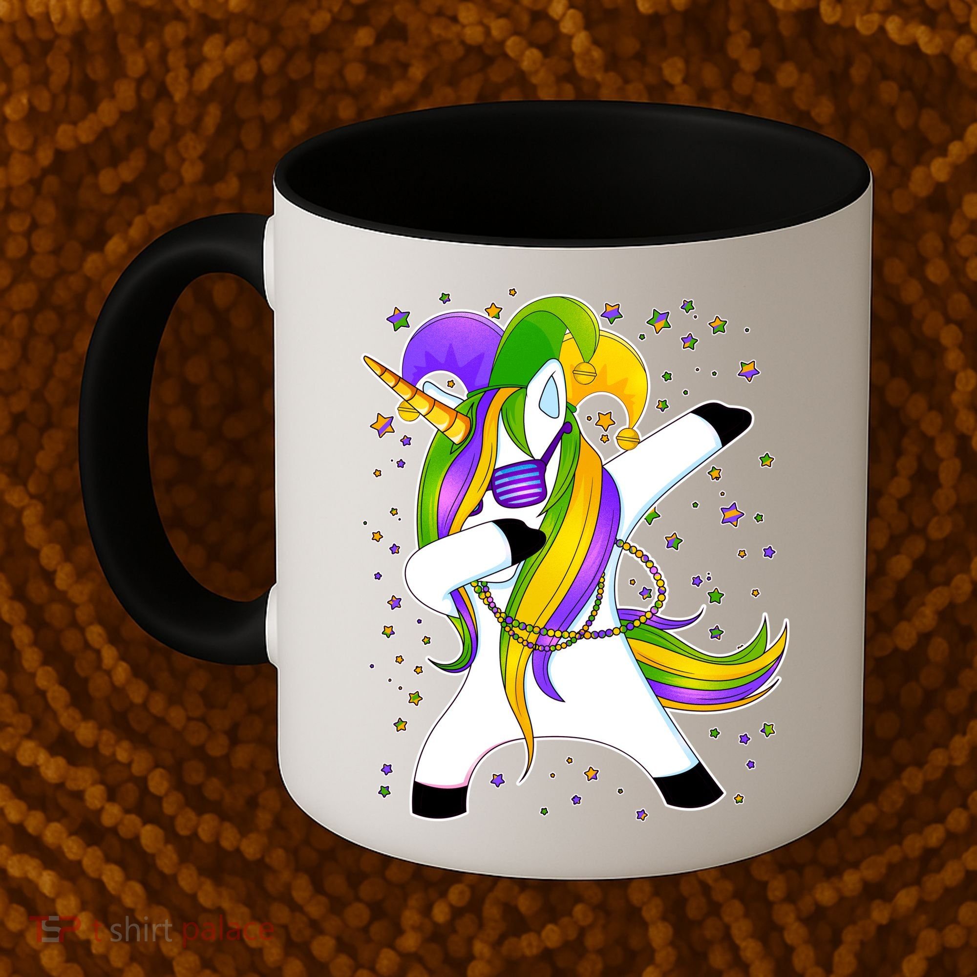 Mardi Gras Dabbing Unicorn Coffee Mug
