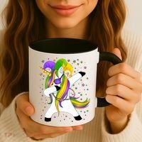 Mardi Gras Dabbing Unicorn Coffee Mug thumb 3