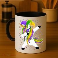 Mardi Gras Dabbing Unicorn Coffee Mug thumb 4