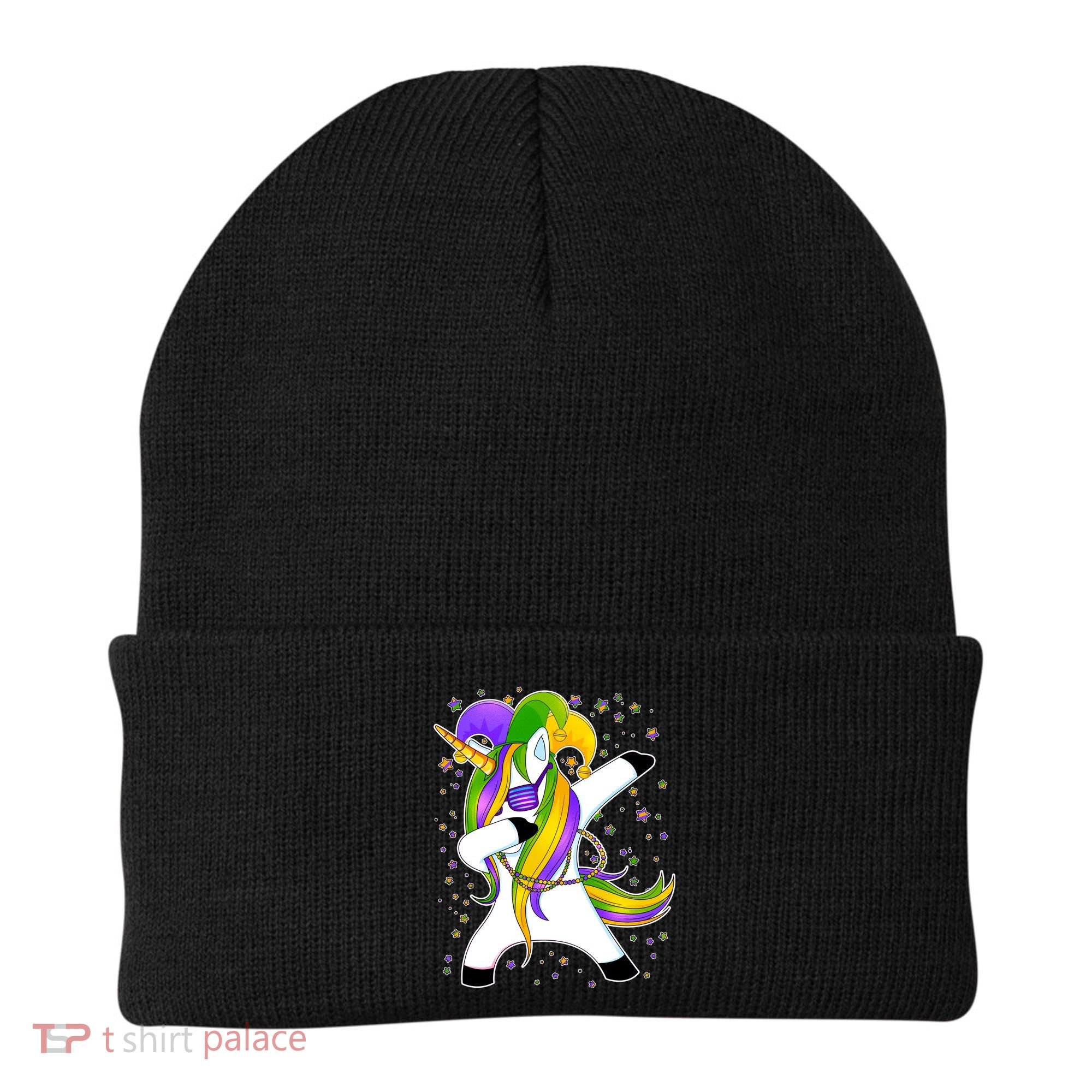 Mardi Gras Dabbing Unicorn Beanie