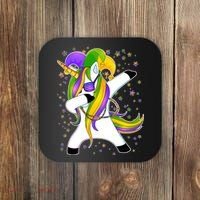 Mardi Gras Dabbing Unicorn Coaster thumb 0