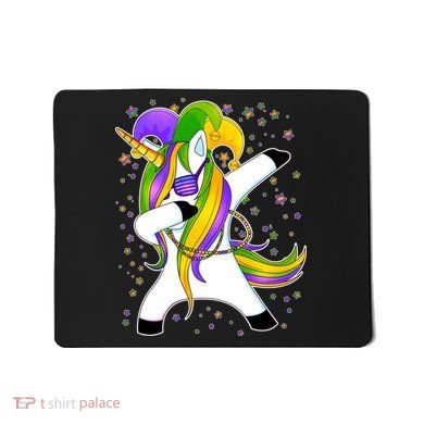 Mardi Gras Dabbing Unicorn Mousepad