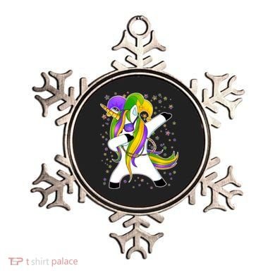Mardi Gras Dabbing Unicorn Ornament