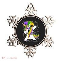 Mardi Gras Dabbing Unicorn Ornament thumb 0