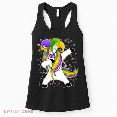 Mardi Gras Dabbing Unicorn Women's Tank Top
