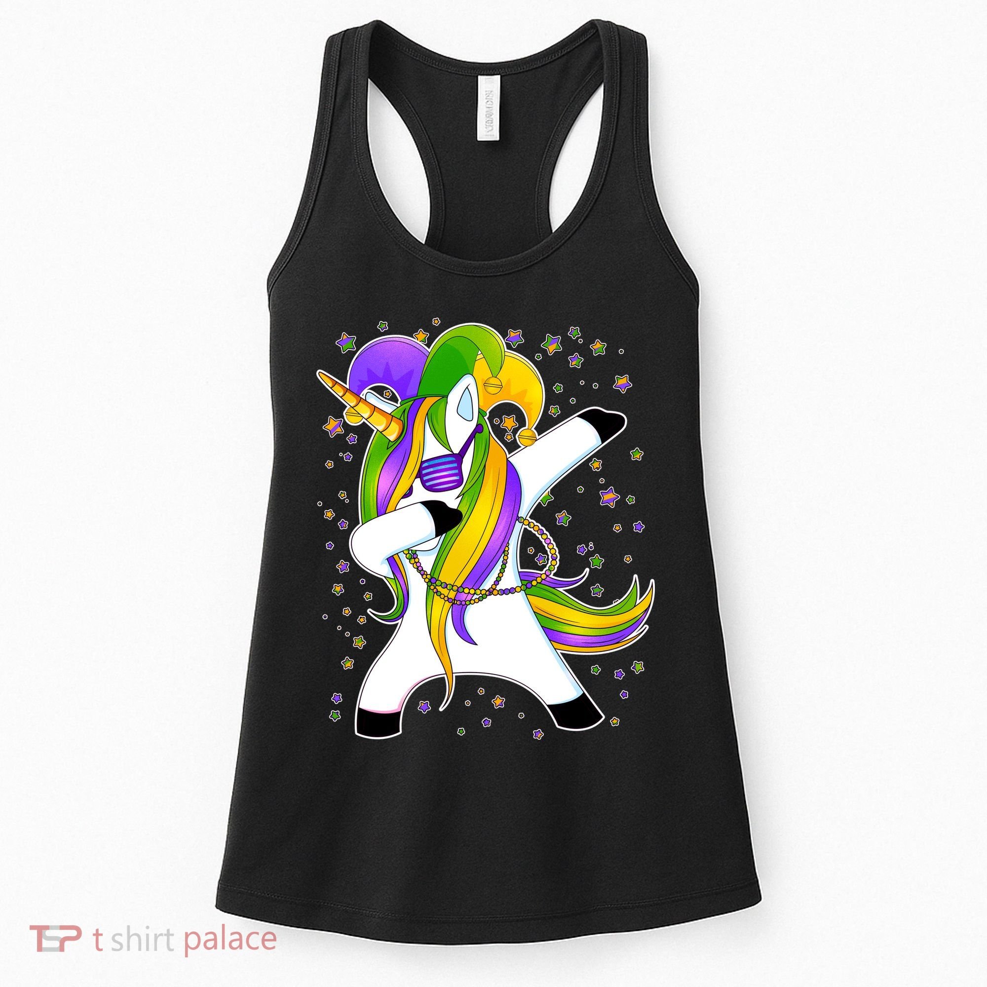 Mardi Gras Dabbing Unicorn Women's Tank Top