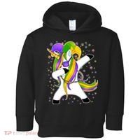 Mardi Gras Dabbing Unicorn Toddler Hoodie thumb 0