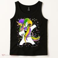 Mardi Gras Dabbing Unicorn Tank Top thumb 2