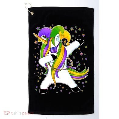 Mardi Gras Dabbing Unicorn Golf Towel