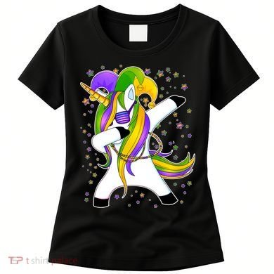 Mardi Gras Dabbing Unicorn Women's T-Shirt