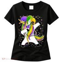 Mardi Gras Dabbing Unicorn Women's T-Shirt thumb 0