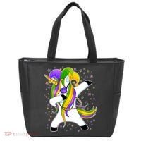 Mardi Gras Dabbing Unicorn Tote Bag thumb 0