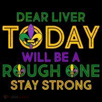 Mardi Gras Dear Liver Today Will Be A Rough One Hoodie thumb 7
