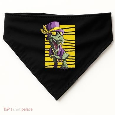 Mardi Gras Dinosaur USA-Made Doggie Bandana