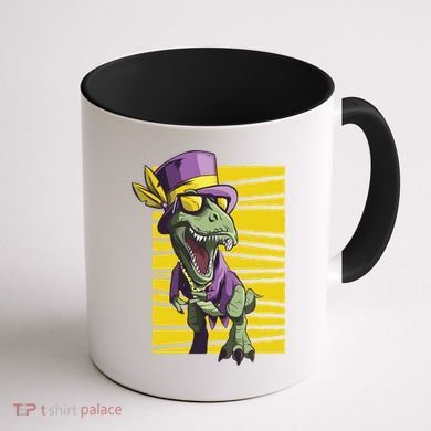 Mardi Gras Dinosaur Coffee Mug back