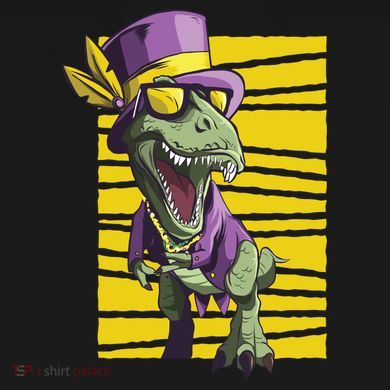 Mardi Gras Dinosaur Women's Crop Top Tee