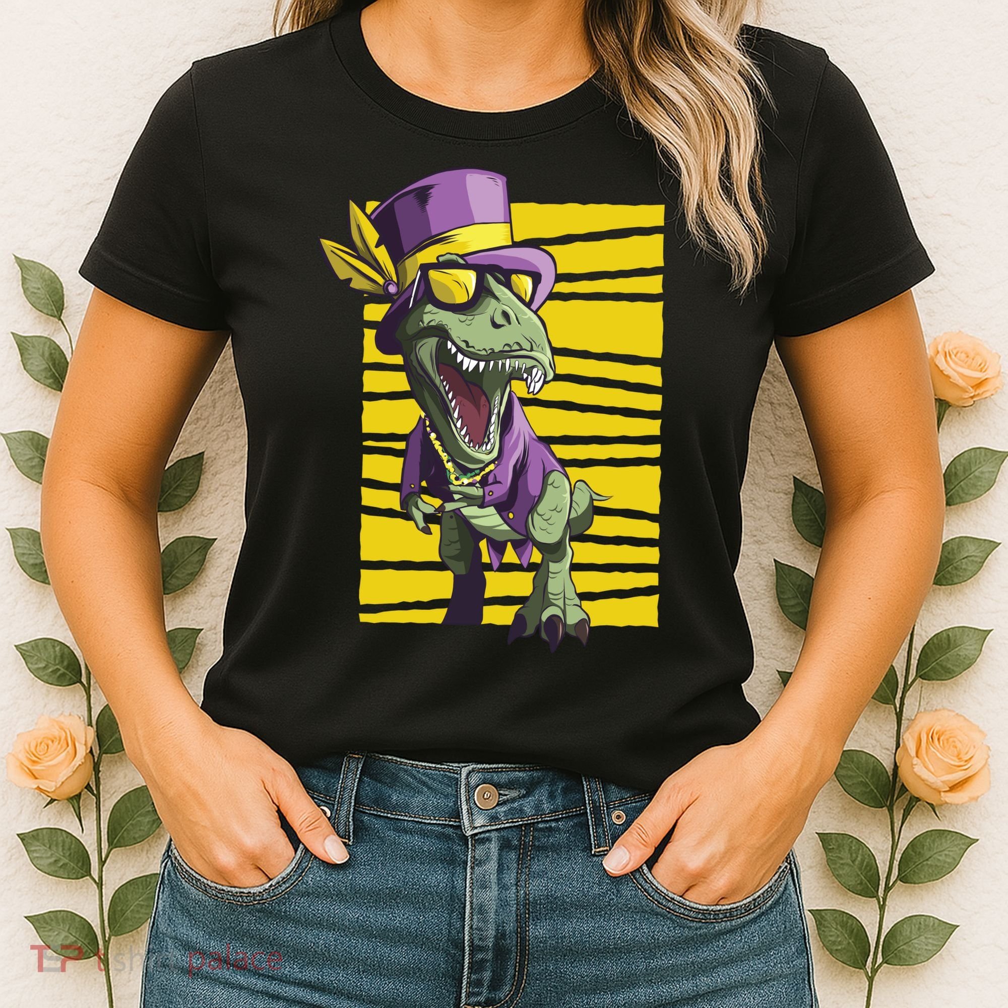 Mardi Gras Dinosaur Women's T-Shirt