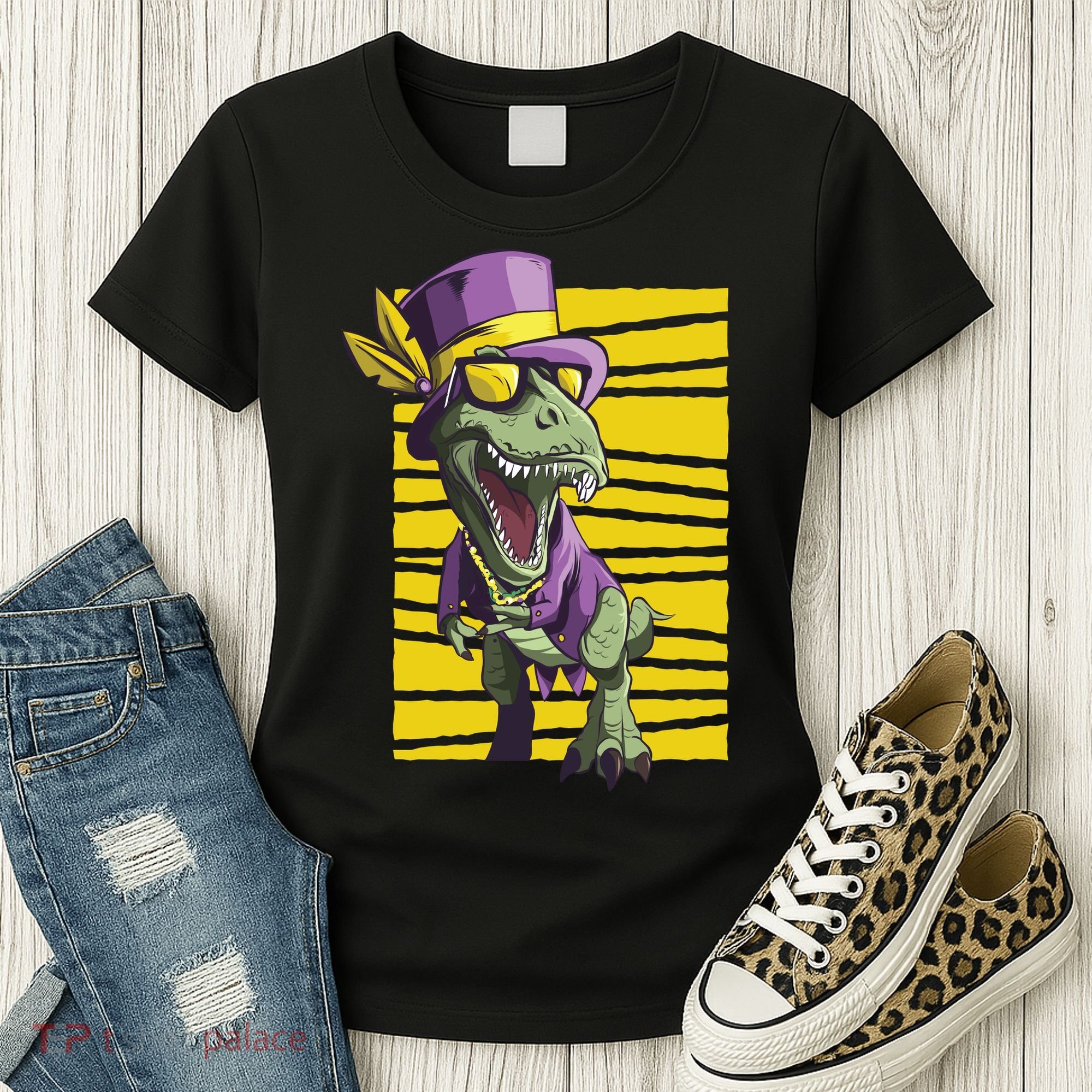 Mardi Gras Dinosaur Women's T-Shirt