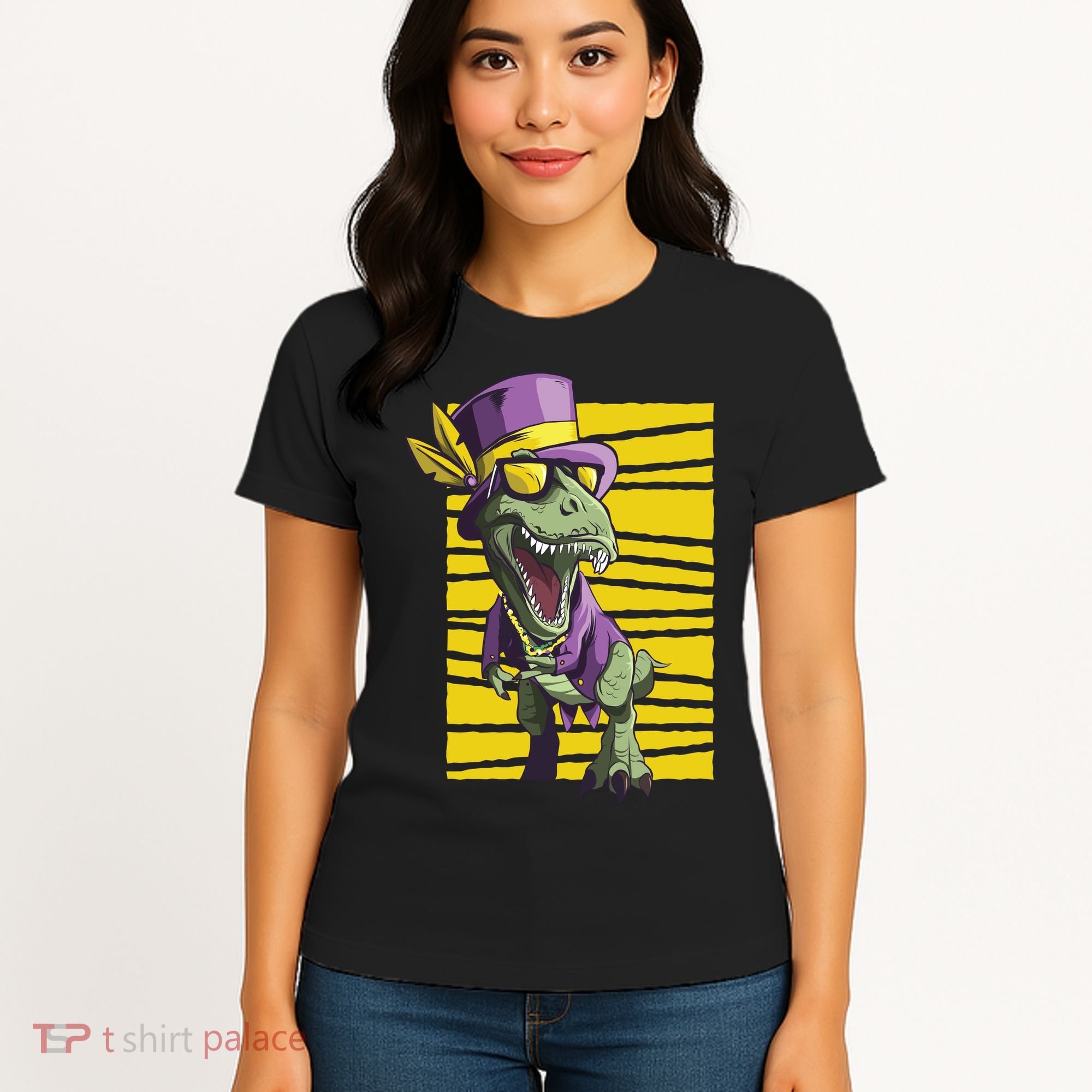 Mardi Gras Dinosaur Women's T-Shirt