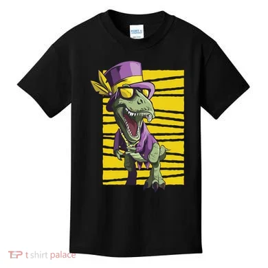 Mardi Gras Dinosaur Kids T-Shirt