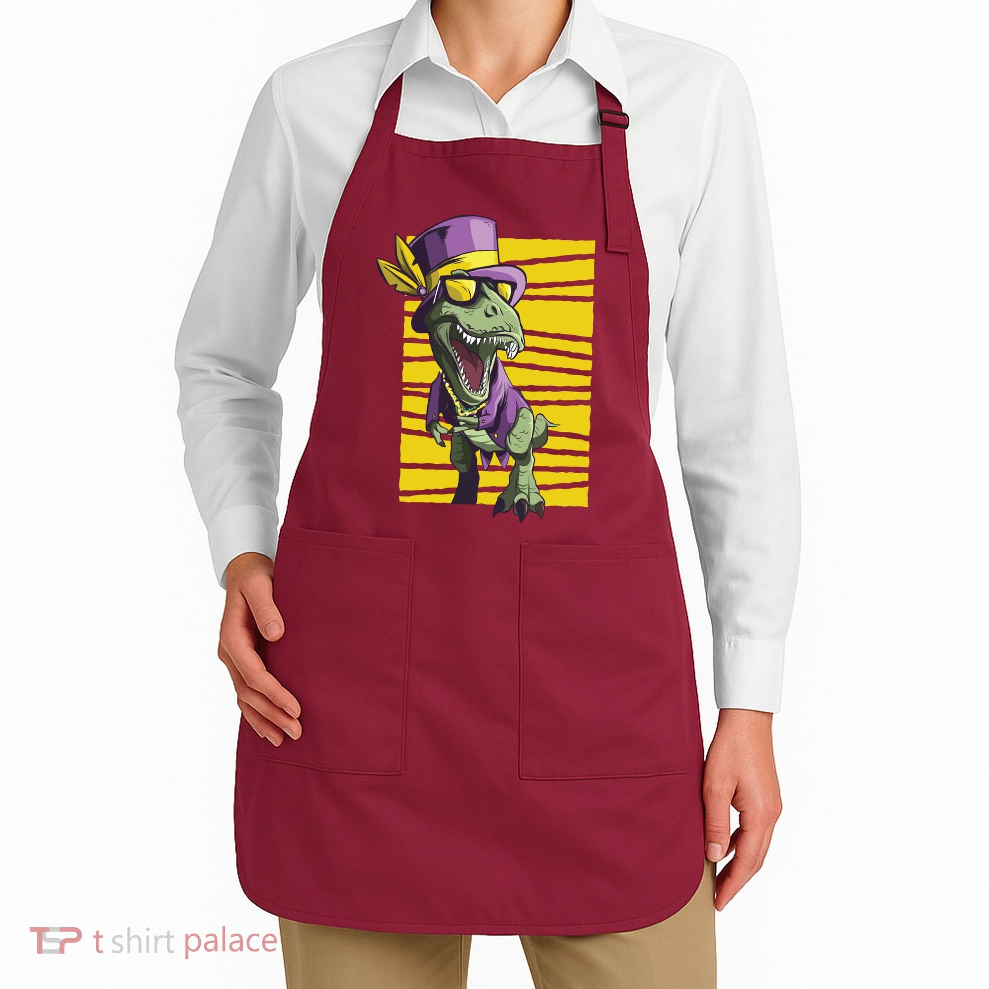 Mardi Gras Dinosaur Apron