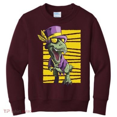 Mardi Gras Dinosaur Kids Sweatshirt