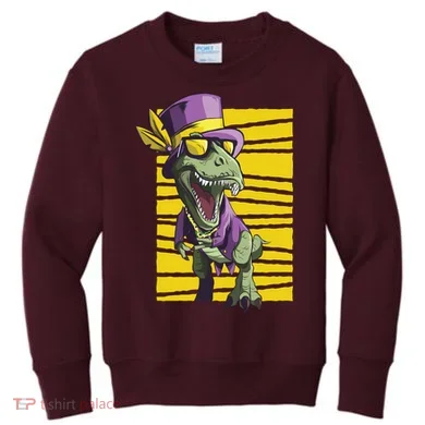 Mardi Gras Dinosaur Kids Sweatshirt
