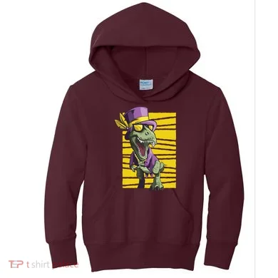 Mardi Gras Dinosaur Kids Hoodie