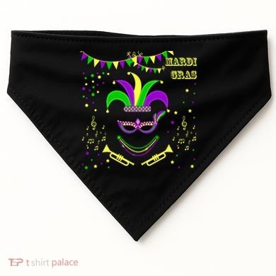 Mardi Gras Emoji Smiley Beads Mask New Orleans USA-Made Doggie Bandana
