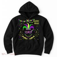 Mardi Gras Emoji Smiley Beads Mask New Orleans Hoodie thumb 0