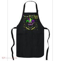 Mardi Gras Emoji Smiley Beads Mask New Orleans Apron thumb 0