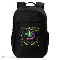 Mardi Gras Emoji Smiley Beads Mask New Orleans Backpack thumb 0