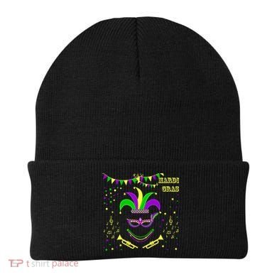 Mardi Gras Emoji Smiley Beads Mask New Orleans Beanie
