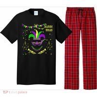 Mardi Gras Emoji Smiley Beads Mask New Orleans Pajama Set thumb 0