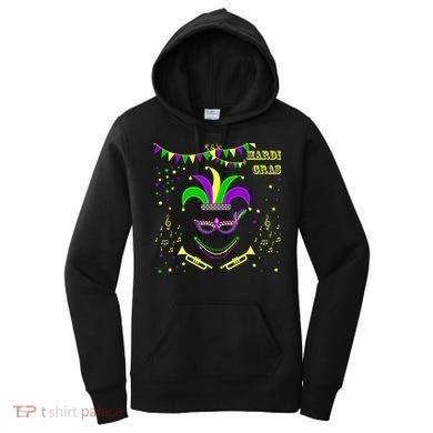 Mardi Gras Emoji Smiley Beads Mask New Orleans Women's Hoodie