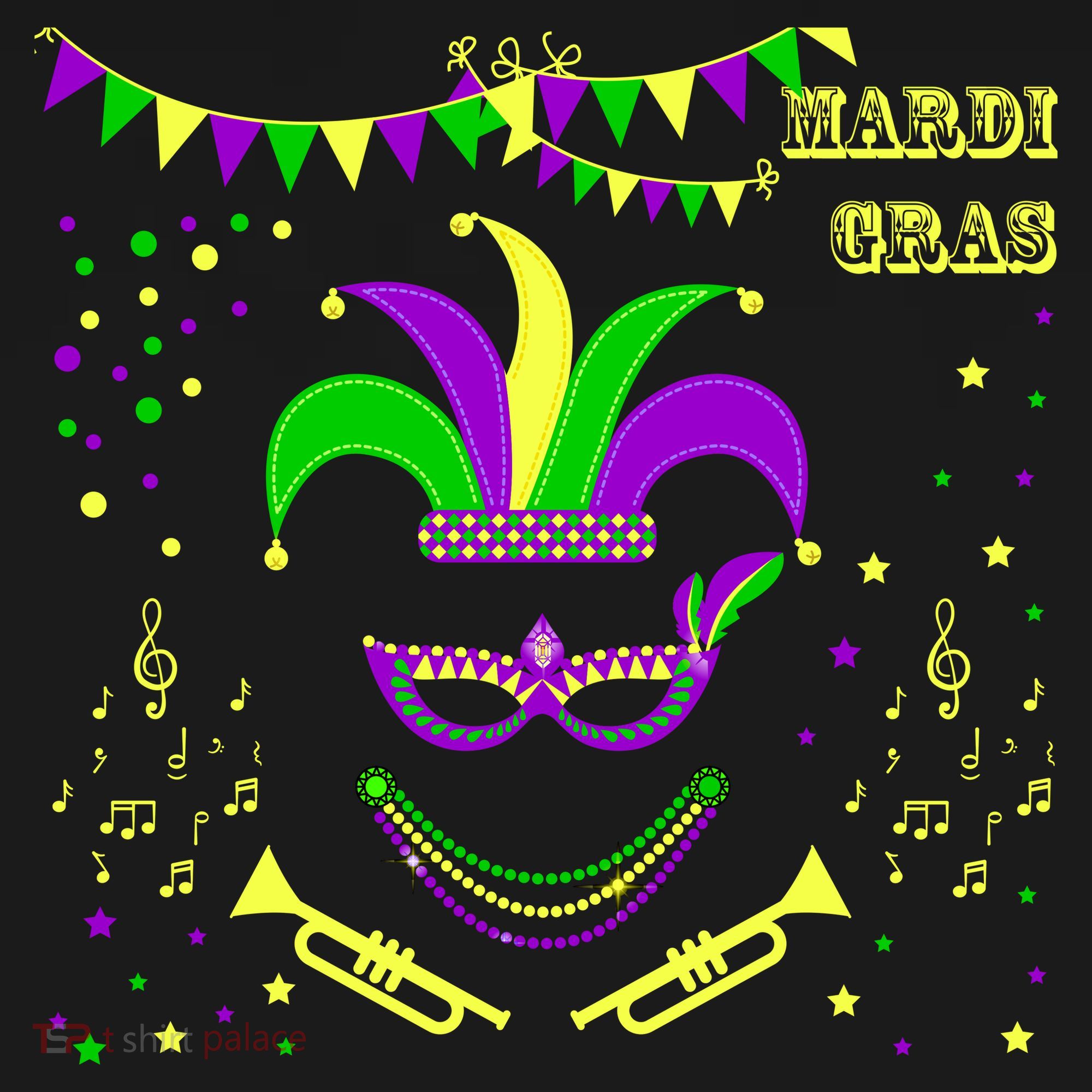 Mardi Gras Emoji Smiley Beads Mask New Orleans Women's Hoodie