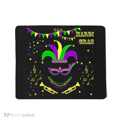 Mardi Gras Emoji Smiley Beads Mask New Orleans Mousepad