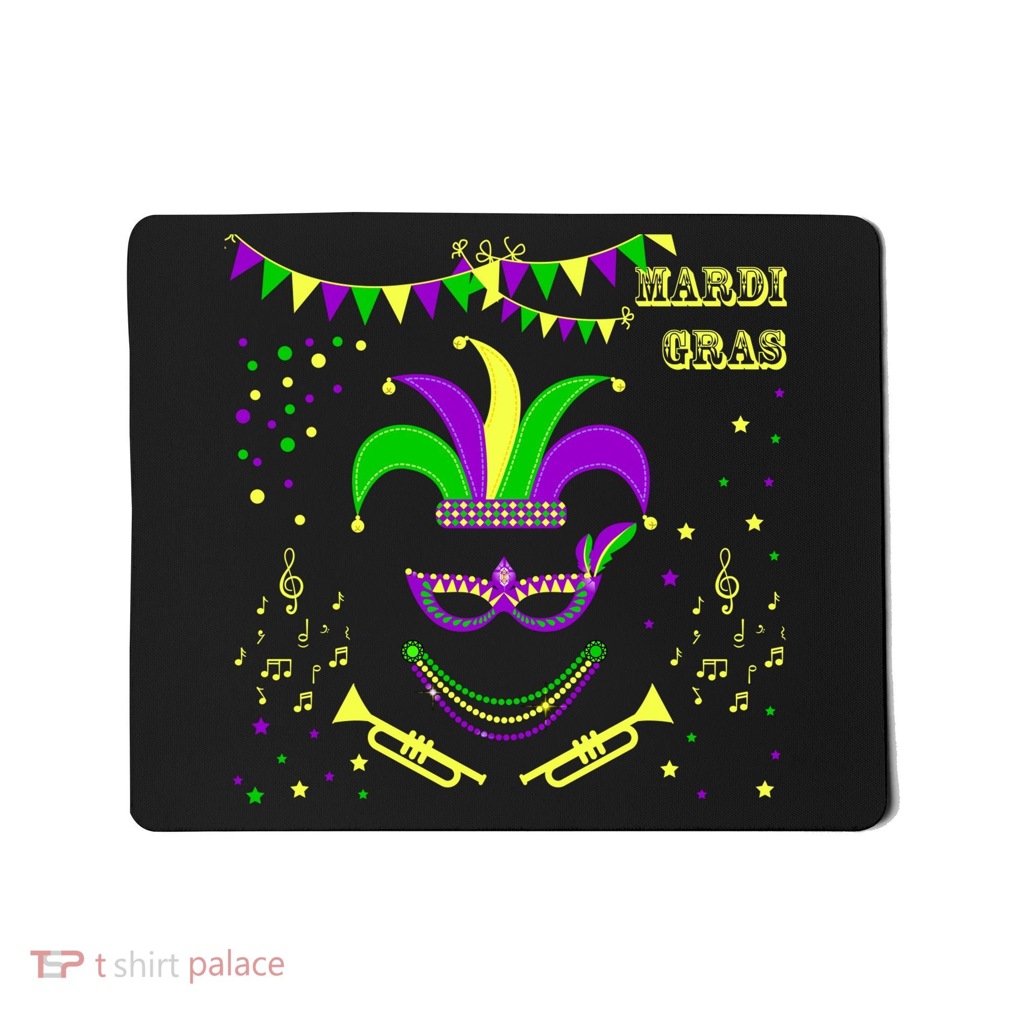 Mardi Gras Emoji Smiley Beads Mask New Orleans Mousepad