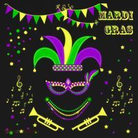 Mardi Gras Emoji Smiley Beads Mask New Orleans Women's Tank Top thumb 5