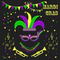 Mardi Gras Emoji Smiley Beads Mask New Orleans Hat thumb 2