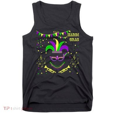 Mardi Gras Emoji Smiley Beads Mask New Orleans Tank Top