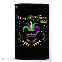 Mardi Gras Emoji Smiley Beads Mask New Orleans Golf Towel thumb 0