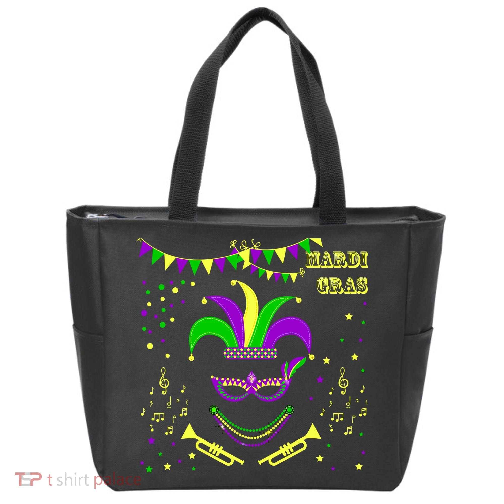 Mardi Gras Emoji Smiley Beads Mask New Orleans Tote Bag