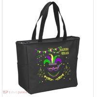 Mardi Gras Emoji Smiley Beads Mask New Orleans Tote Bag thumb 2