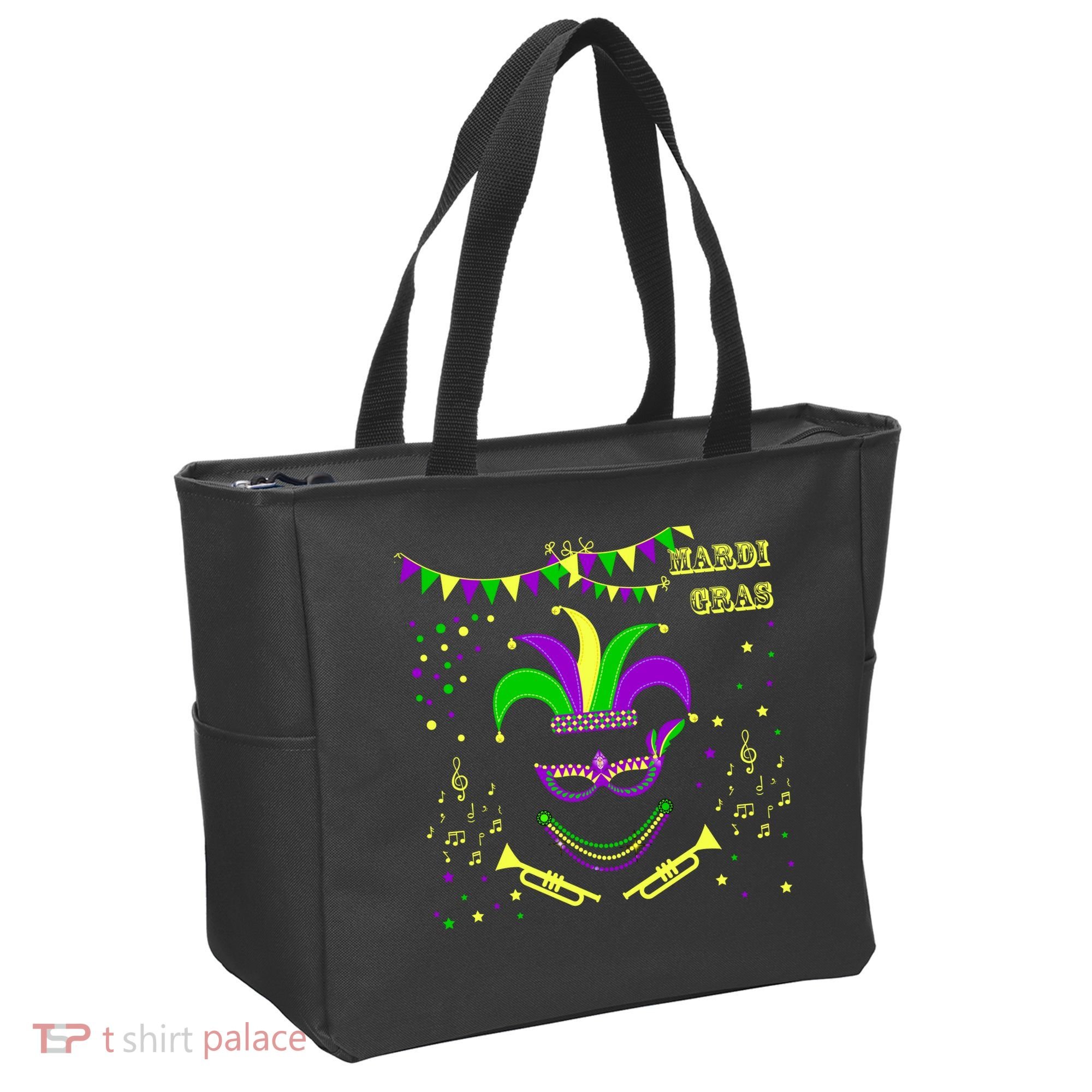 Mardi Gras Emoji Smiley Beads Mask New Orleans Tote Bag