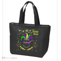 Mardi Gras Emoji Smiley Beads Mask New Orleans Tote Bag thumb 3