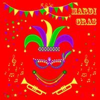 Mardi Gras Emoji Smiley Beads Mask New Orleans Santa Hat thumb 1
