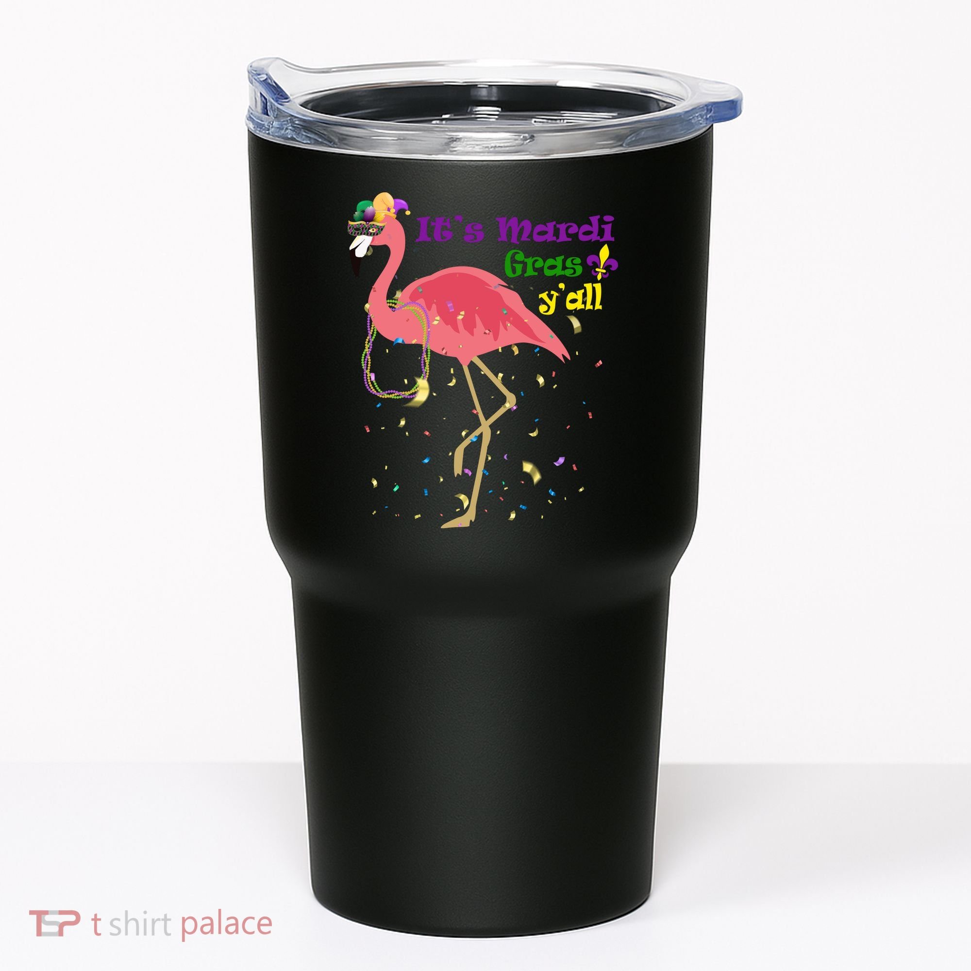 Mardi Gras Flamingo Tumbler