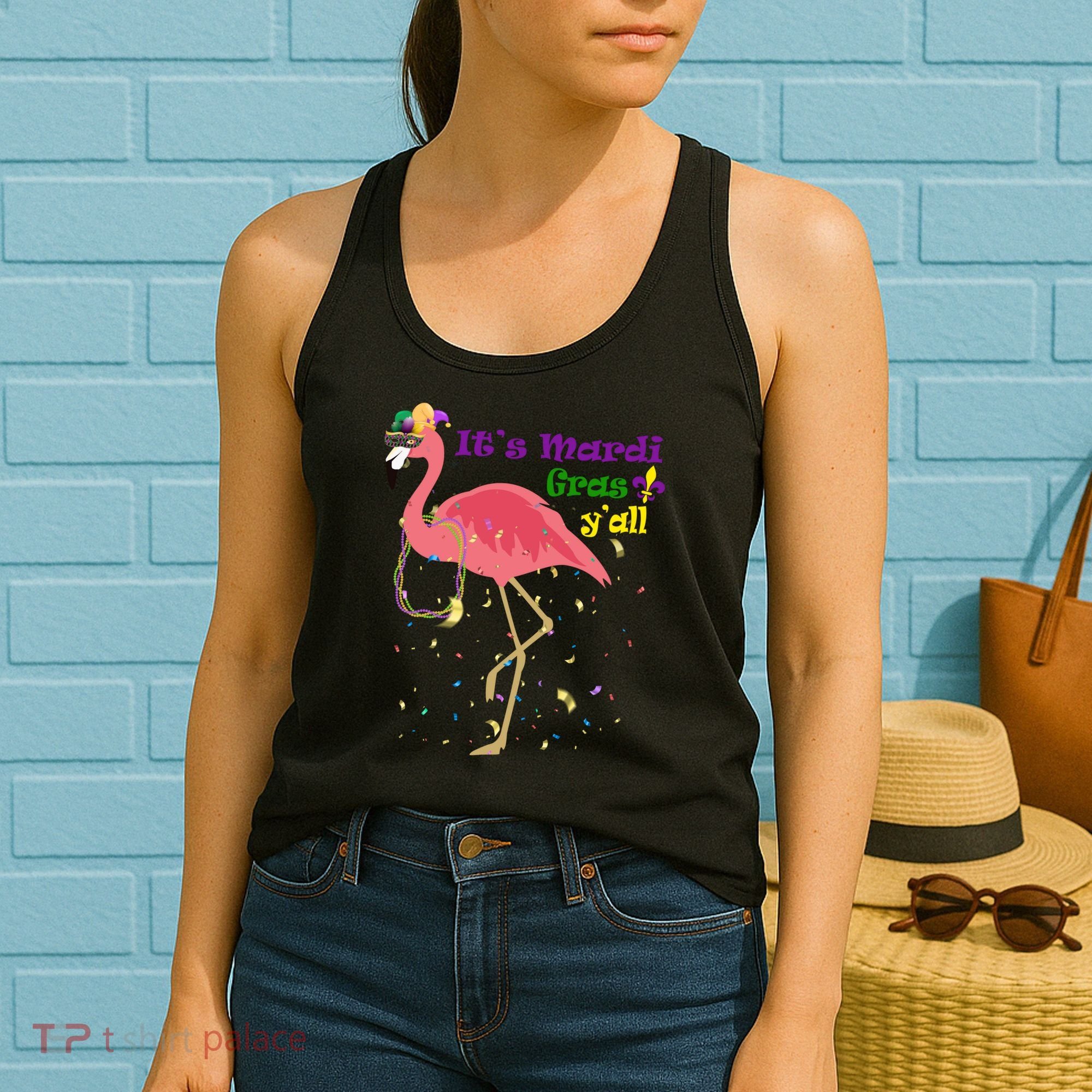Mardi Gras Flamingo Women's Tank Top