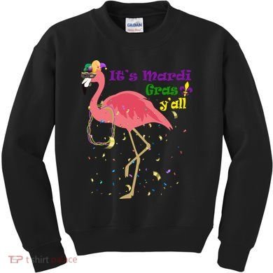 Mardi Gras Flamingo Kids Sweatshirt